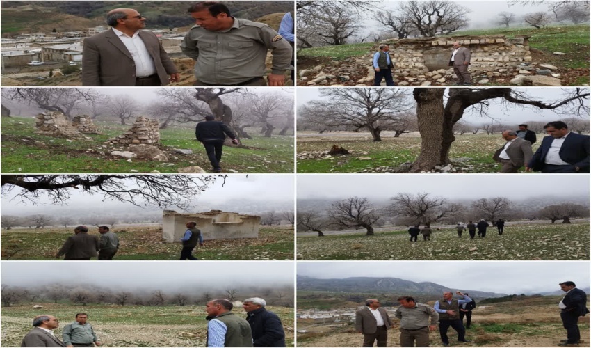 بازدید از محل پیشنهادی اداره منابع طبیعی و آبخیزداری شهرستان چوار جهت احداث نهالستان سردسیری در این شهرستان 