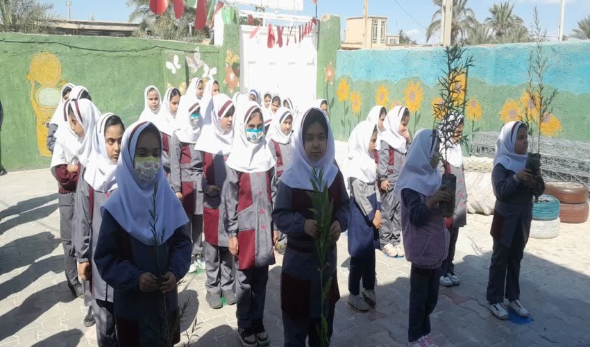 پویش نهالکاری دبستان غیردولتی شهرستان مهران