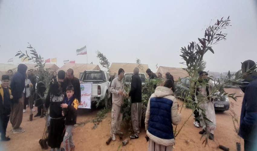 توزیع ۵۰۰ اصله نهال در یادواره شهدای ایل قجر در شهرستان مهران