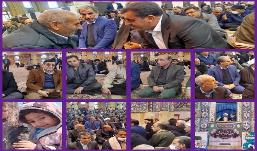 سخنرانی مدیرکل منابع طبیعی و آبخیزداری استان در مراسم عبادی سیاسی نماز جمعه ایلام و توزیع رایگان نهال در بین مردم 